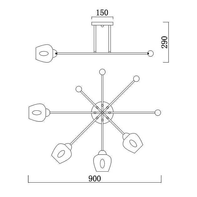 Потолочная люстра Escada UNIVERSE 695/4P Фото № 2