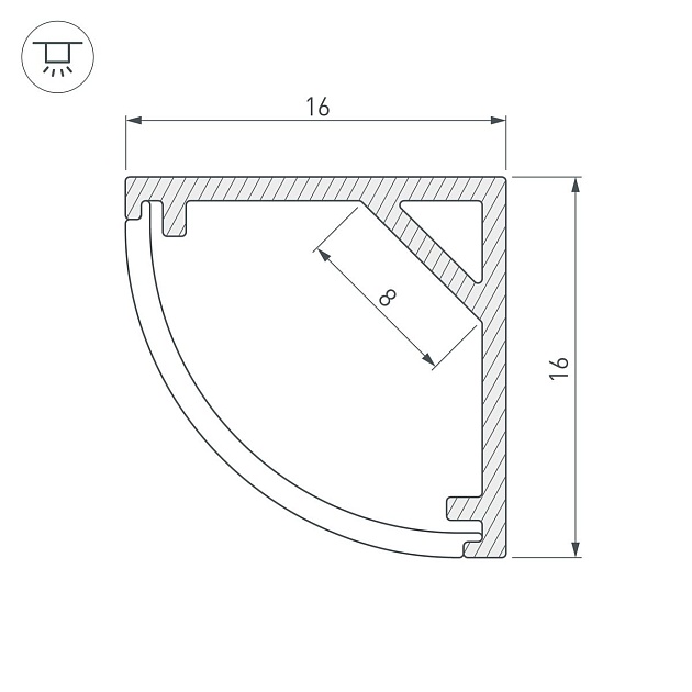 Профиль Arlight SL-Kant-H16-2000 White 037117 изображение 2 Профиль Arlight SL-Kant-H16-2000 White 037117 Фото № 2