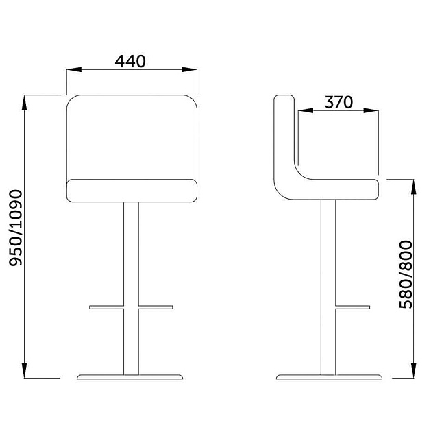 Барный стул AksHome Logos черный, экокожа 27633 Фото № 2