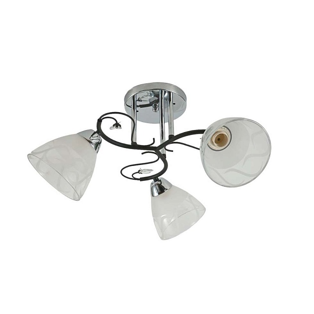 Потолочная люстра ЭкономСвет 12261/3CR+BK WT+CL Фото № 