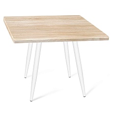 Кухонный стол Sheffilton SHT-TU14/80/80 МДФ белый муар/дуб сонома светлый 5742286403