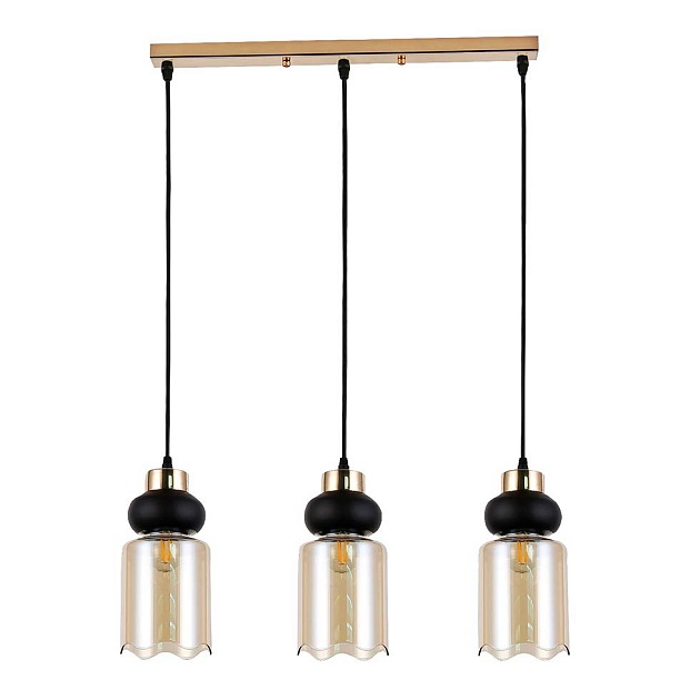 Подвесной светильник ЭкономСвет 30111/3GD AMB+BK Фото № 