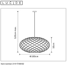 Подвесной светильник Lucide Wolfram 21417/99/02 2