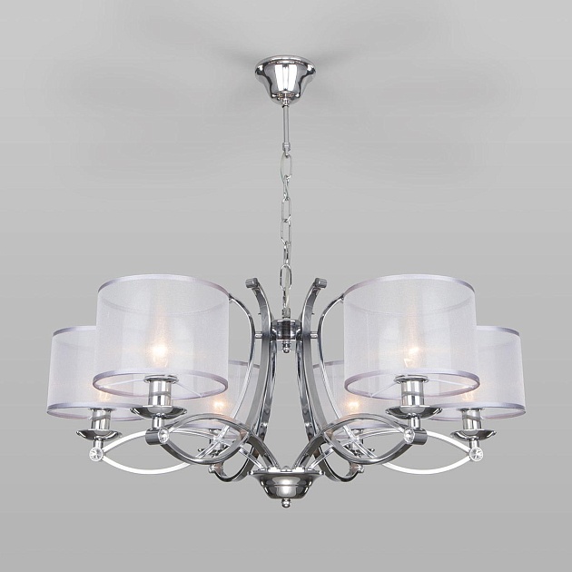 Подвесная люстра Eurosvet Fabiola 60124/6 хром Smart изображение 6 Подвесная люстра Eurosvet Fabiola 60124/6 хром Smart Фото № 6