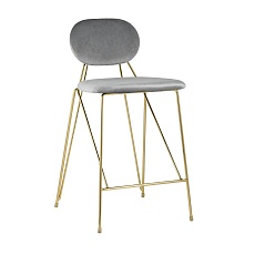 Полубарный стул Stool Group Элис велюр светло-серый FDC8001 LIGHT GREY FUT-79