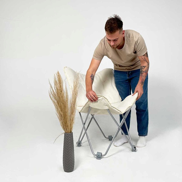 Складной стул AksHome Maggy белый, искусственный мех 86919 изображение 4 Складной стул AksHome Maggy белый, искусственный мех 86919 Фото № 4