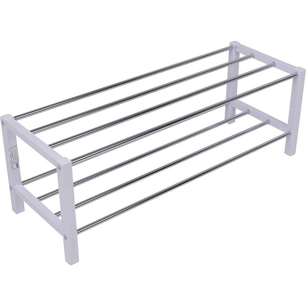 Обувница AksHome Iris белый/металл 77629 изображение Обувница AksHome Iris белый/металл 77629 Фото №