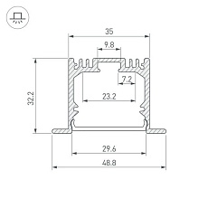 Профиль встраиваемый Arlight ARH-Power-W35-3000 Anod 036168 1