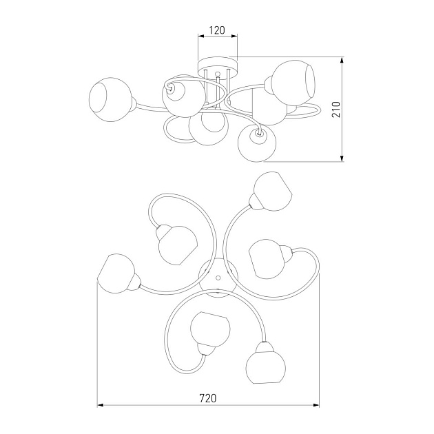 Потолочная люстра Eurosvet Tulia 30136/6 белый изображение 2 Потолочная люстра Eurosvet Tulia 30136/6 белый Фото № 2