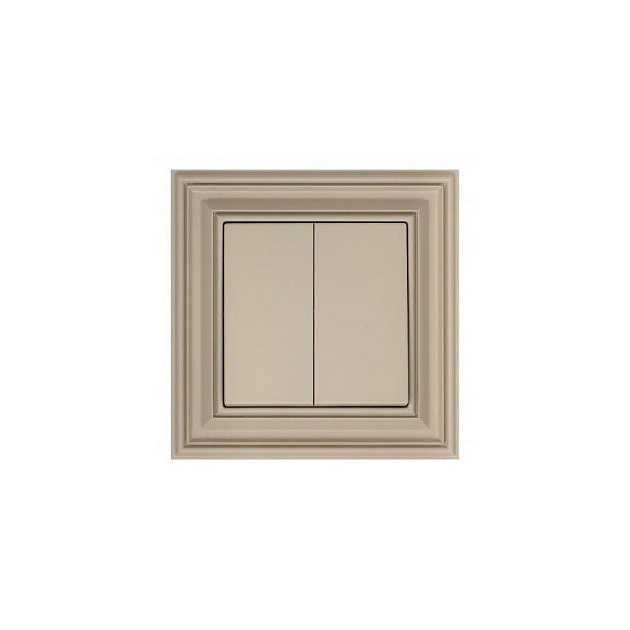 Выключатель двухклавишный Liregus Retro кремовый омбре 29-107 Фото № 