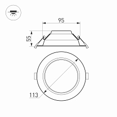 Встраиваемый светодиодный светильник Arlight IM-Cyclone-R115-10W Warm3000 023198(2) 2