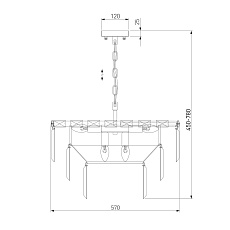 Подвесная люстра Eurosvet Elegante 10130/8 хром/прозрачный хрусталь Strotskis 2
