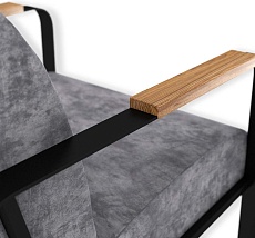 Кресло Sheffilton SHT-AMS1-1 дымный/черный муар/браш.корич. 2481062901 4