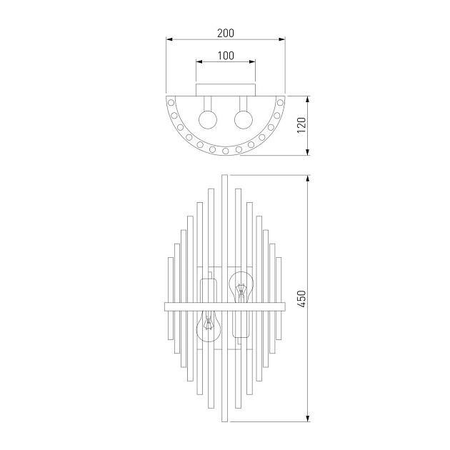 Настенный светильник Bogates Eclipse Allure 356/2 латунь Фото № 2