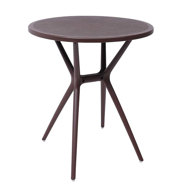 Садовый стол AksHome Palermo 65*71, пластик, коричневый 94019 изображение Садовый стол AksHome Palermo 65*71, пластик, коричневый 94019 Фото №