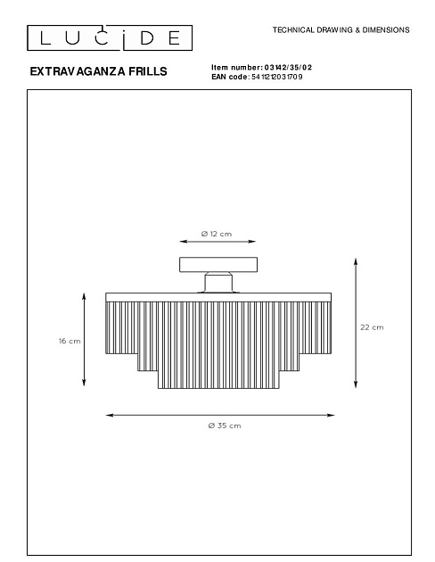 Потолочный светильник Lucide Extravaganza Frills 03142/35/02 изображение 2 Потолочный светильник Lucide Extravaganza Frills 03142/35/02 Фото № 2