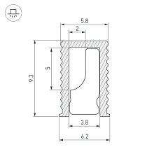 Профиль Arlight SL-Mini-6-H9-2000 Anod Olive Grey 038203 1