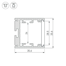 Профиль Arlight SL-ARC-3535-D320-N90 White 039591 1