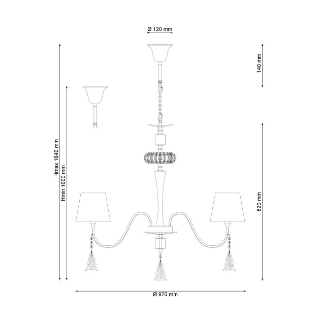 Подвесная люстра Lucia Tucci Pelle Nerre 120.8 Фото № 2