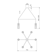 Подвесная люстра Eurosvet Gilian 60163/6 латунь 1