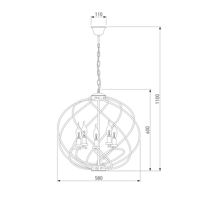 Подвесная люстра Eurosvet Sorrel 60105/5 черный Фото № 2