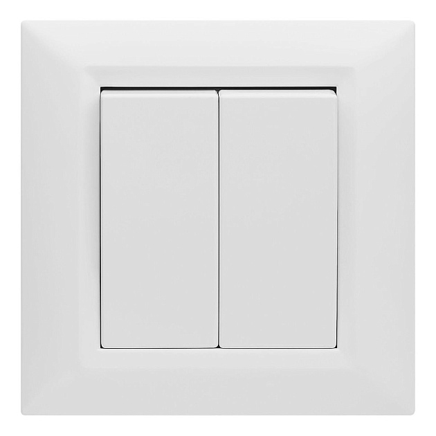 Выключатель двухклавишный Vesta-Electric Roma белый FVK010202BEL Фото № 