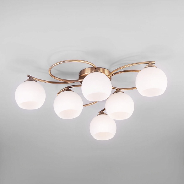 Потолочная люстра Eurosvet 30144/6 античная бронза изображение Потолочная люстра Eurosvet 30144/6 античная бронза Фото №