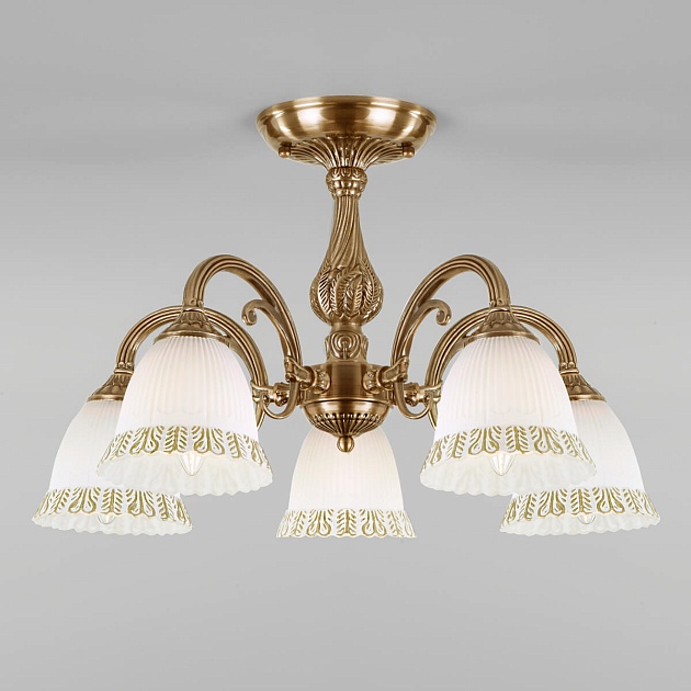 Потолочная люстра Eurosvet Campina 60107/5 античная бронза изображение Потолочная люстра Eurosvet Campina 60107/5 античная бронза Фото №