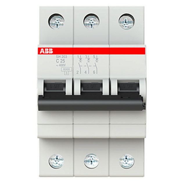 Автоматический выключатель 3-полюсной SH203 C 25 2CDS213001R0254 изображение Автоматический выключатель 3-полюсной SH203 C 25 2CDS213001R0254 Фото №