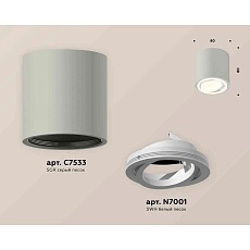 Комплект накладного светильника Ambrella light Techno Spot XS7533001 SGR/SWH серый песок/белый песок (C7533, N7001) 1