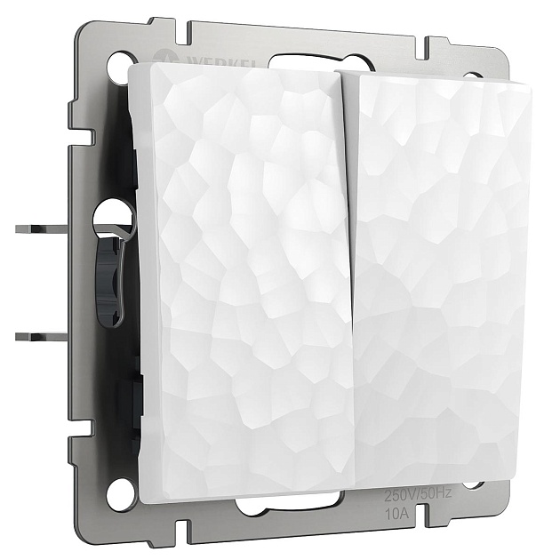 Выключатель Werkel Hammer двухклавишный проходной белый W1222001 4690389162398 Фото № 