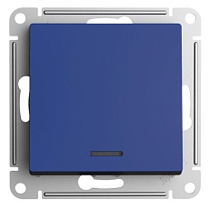 Выключатель одноклавишный Schneider Electric AtlasDesign 10A 250V с подсветкой аквамарин ATN001113 1