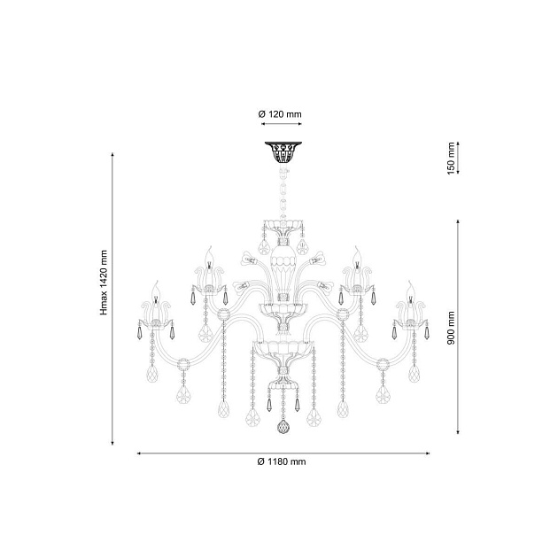 Подвесная люстра Lucia Tucci Ashanti 1250.18 Clear Фото № 2
