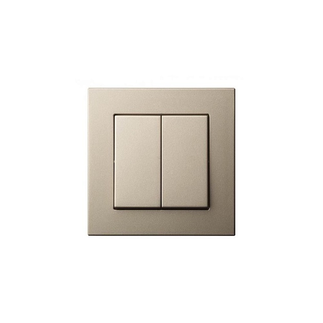 Выключатель двухклавишный Liregus Epsilon шампань 28-301 Фото № 