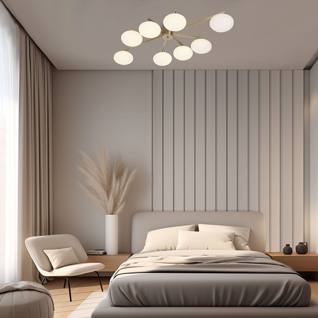 Потолочная люстра Eurosvet Opaline 70220/8 латунь изображение 5 Потолочная люстра Eurosvet Opaline 70220/8 латунь Фото № 5