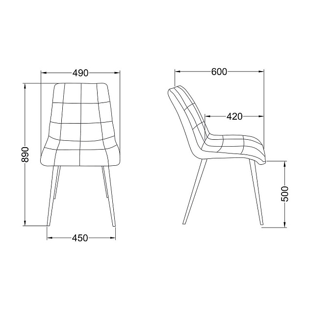Кухонный стул AksHome Fred черный, велюр 76437 Фото № 2