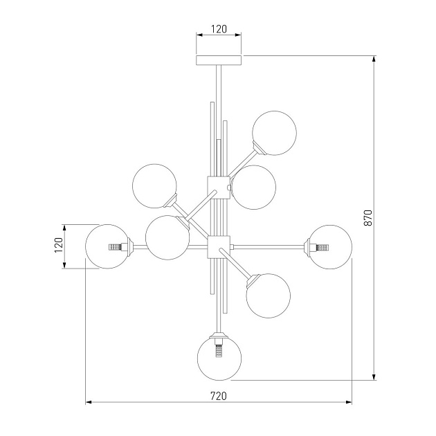 Подвесная люстра Eurosvet Volver 50383 латунь Фото № 2