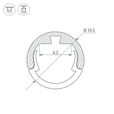 Профиль Arlight Round-D10.5-2000 Anod Black 033036 1