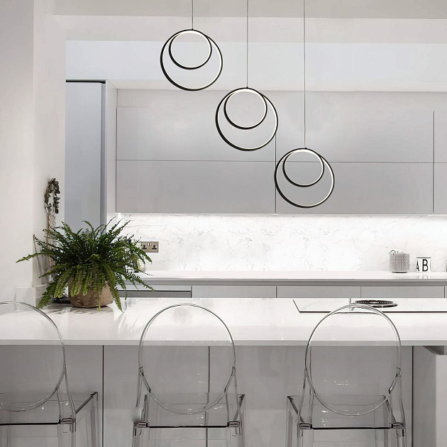 Подвесной светодиодный светильник Eurosvet Flow 90308/3 черный изображение 3 Подвесной светодиодный светильник Eurosvet Flow 90308/3 черный Фото № 3