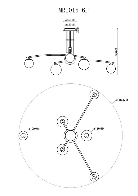 Потолочная люстра MyFar Stacy MR1015-6P Фото № 2