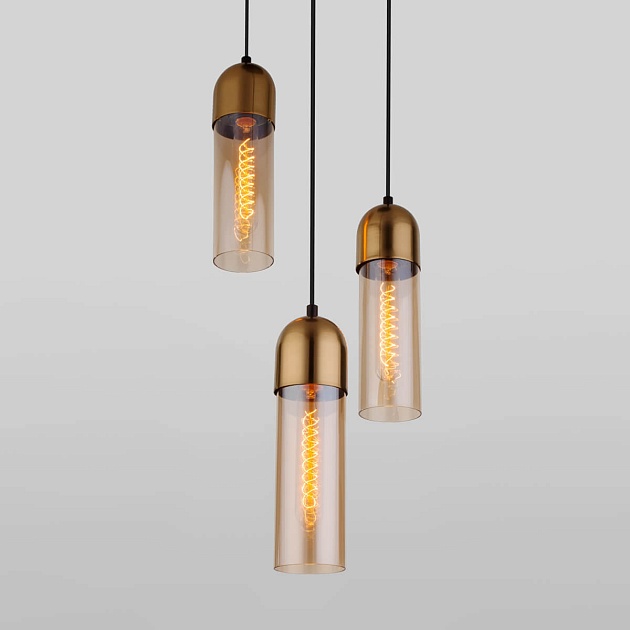 Подвесная люстра Eurosvet Airon 50180/3 янтарный Фото № 