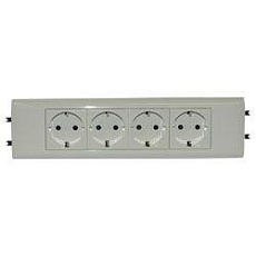 Розетка 4х2К+3 Legrand Mosaic 16А 250V белая 077434