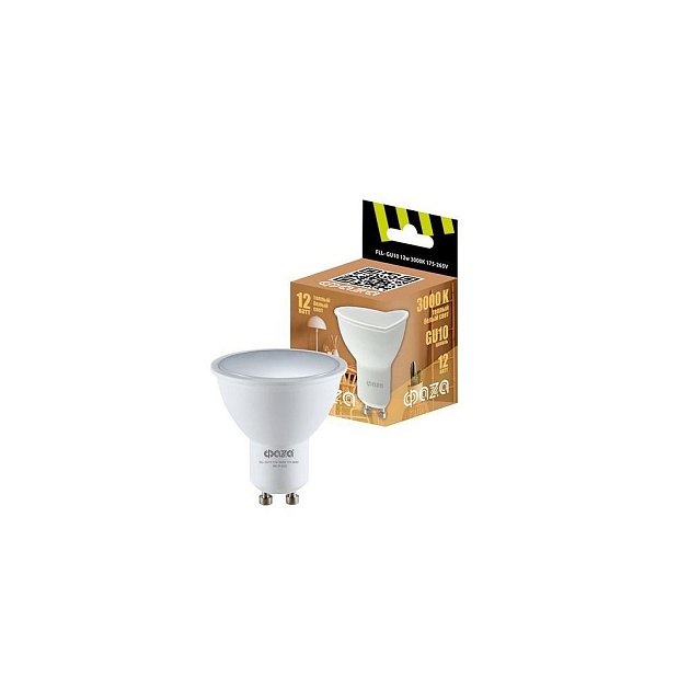 Лампа cветодиодная ФАZA GU10 12W 3000K матовая 5038745 изображение Лампа cветодиодная ФАZA GU10 12W 3000K матовая 5038745 Фото №