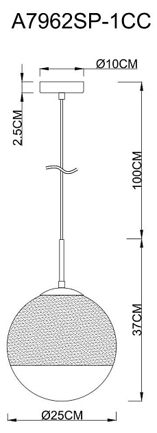 Подвесной светильник Arte Lamp Jupiter Chrome A7962SP-1CC Фото № 5