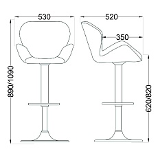 Барный стул AksHome Berlin шоколадный, велюр 70475 1