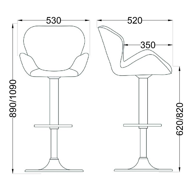 Барный стул AksHome Berlin шоколадный, велюр 70475 Фото № 2