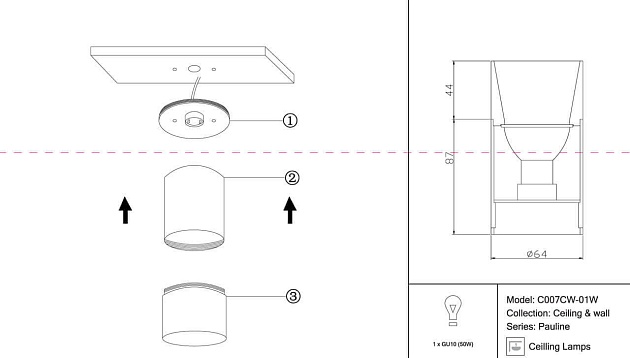 Потолочный светильник Maytoni Pauline C007CW-01W Фото № 4
