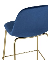 Полубарный стул Stool Group Валенсия велюр синий золотые ножки CC-91003B HLR-64 5
