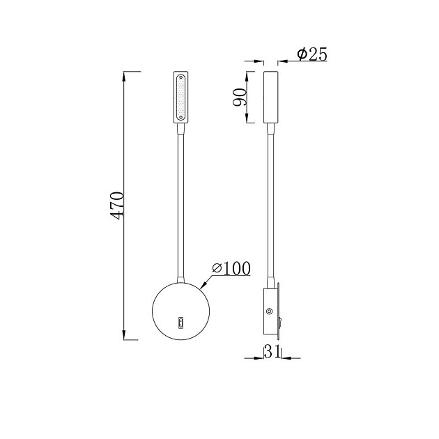 Бра Stem C035WL-L3MG3K Фото № 6