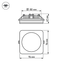 Встраиваемый светодиодный светильник Arlight LTD-96x96SOL-BK-10W Day White 022008 5